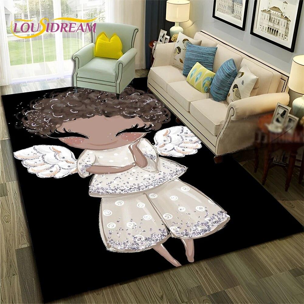 Cartoon Ballerina Fairy Cute Ballet Girl Carpet Rug for Home Living Room Bedroom Sofa Doormat Decor,Child Non-slip Floor Mat