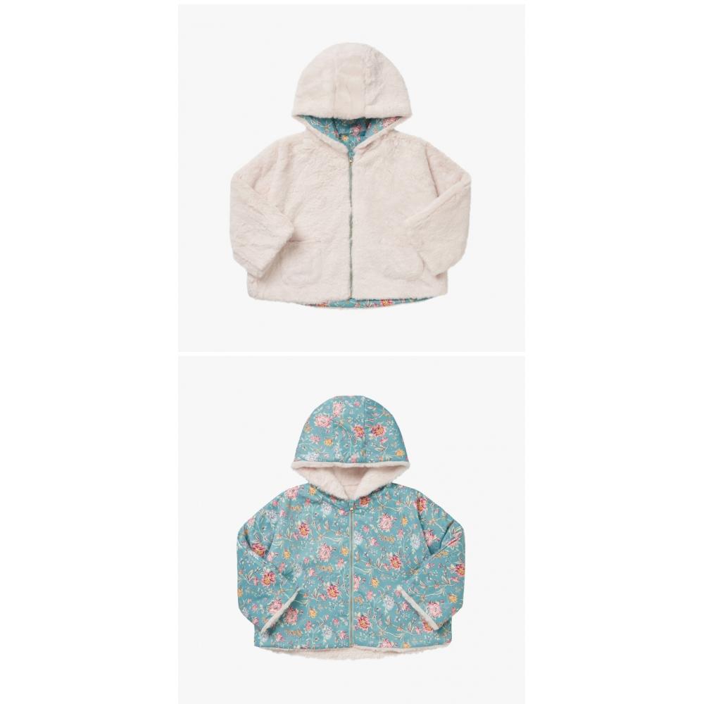 Louis Missha Grc W23 R0129  Felvet  Felvet Floral Reversible Kids Coat