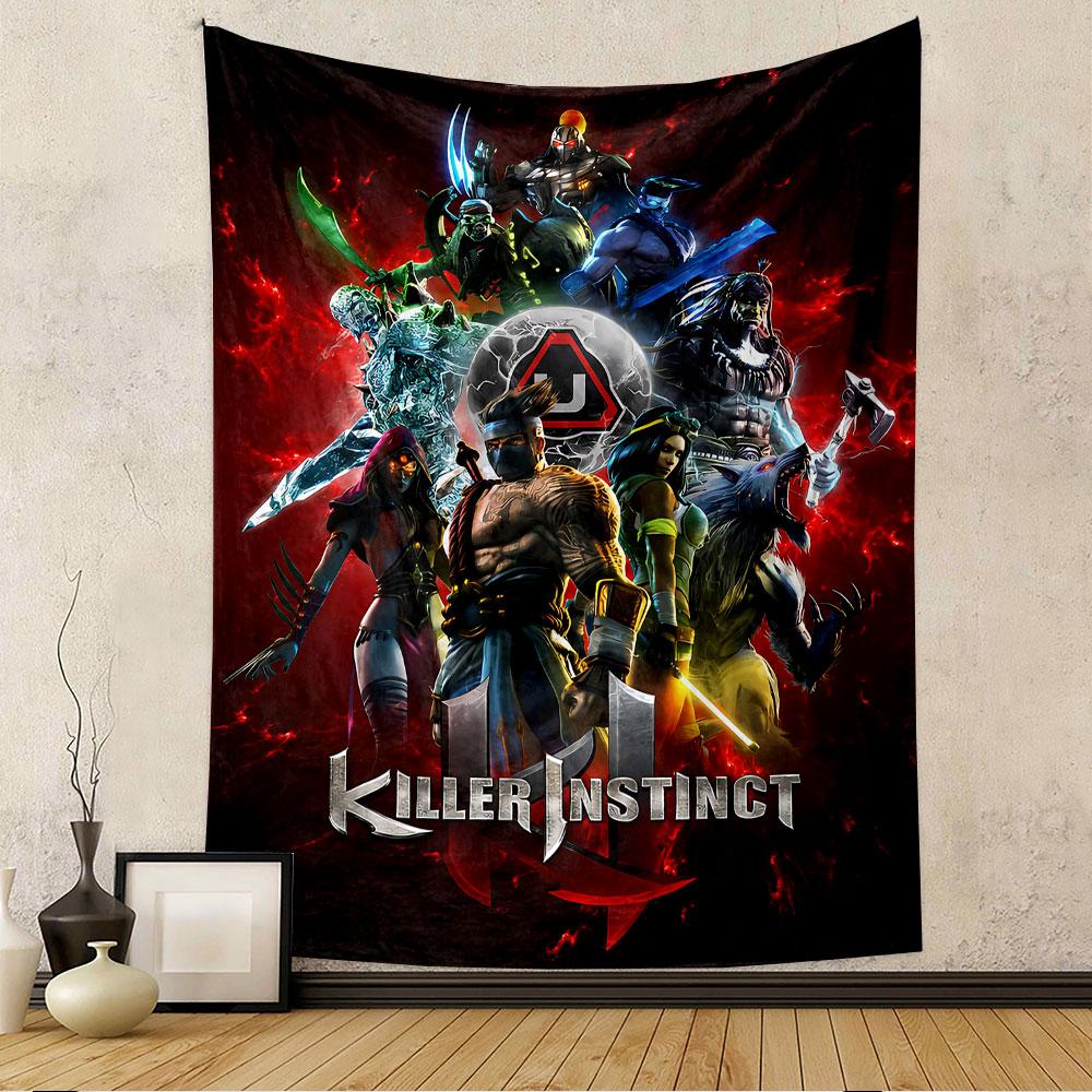 Killer Instinct Tapestry Wall Hanging, Fighting Game Art, Wall Decor for Bedroom Living Room Dorm