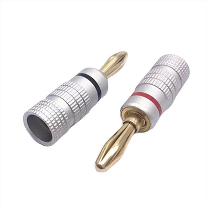 Nakamichi 4MM pozlacené banánové zástrčky reproduktoru bez pájení (Žádné logo)