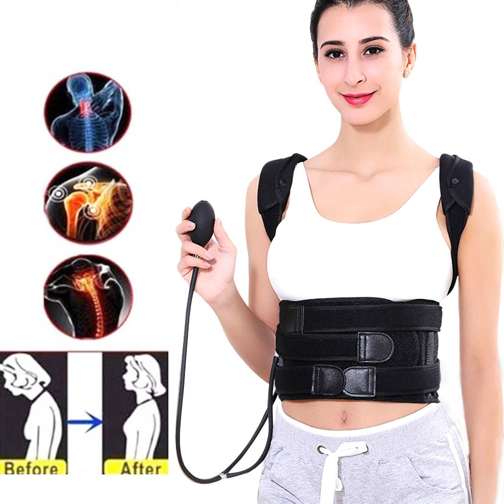 1Set Inflatable Back Brace Posture Corrector    Back Lumbar Adjustable Support Shoulder Posture Support for Back Pain Relief