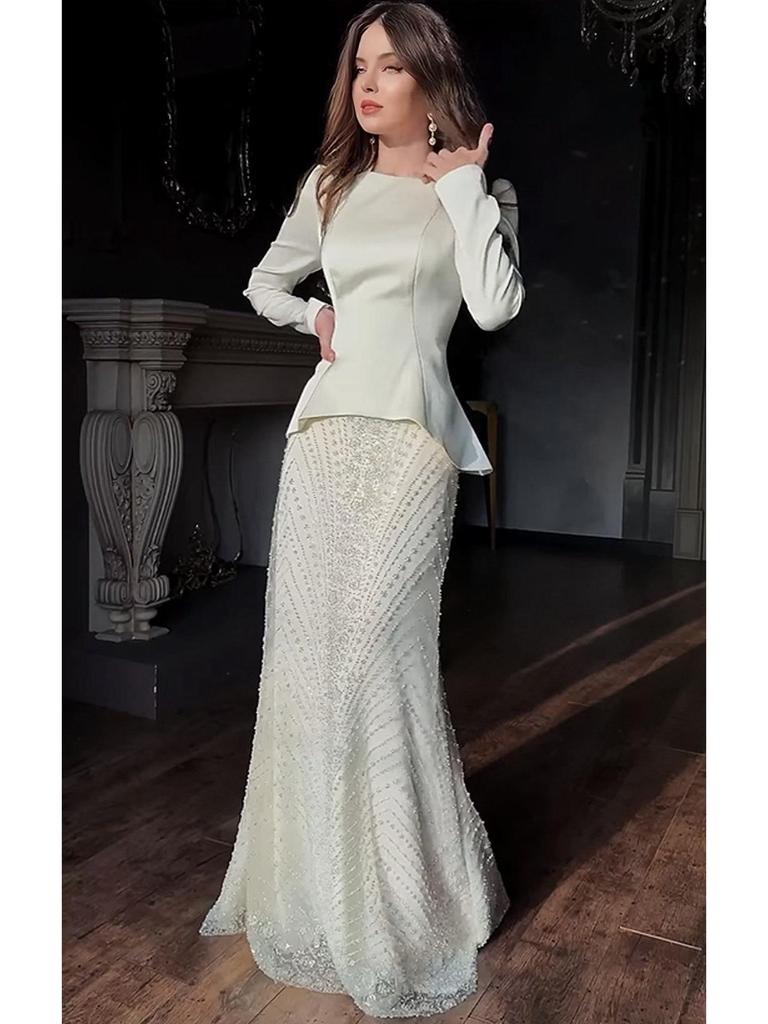 Elegant Printed Slim Long Sleeve Skirt Two-Piece Set - 2026 New Style
