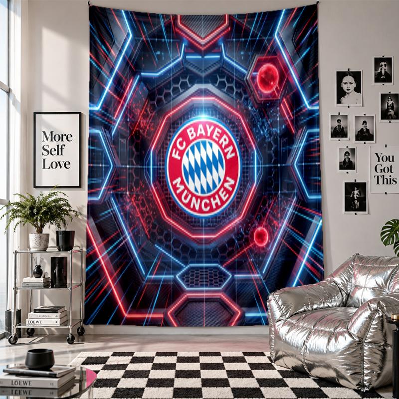 Bayern München Veggteppe Hjemmeinnredning Vegghengende Stoff for Soverom Stue Bakgrunn