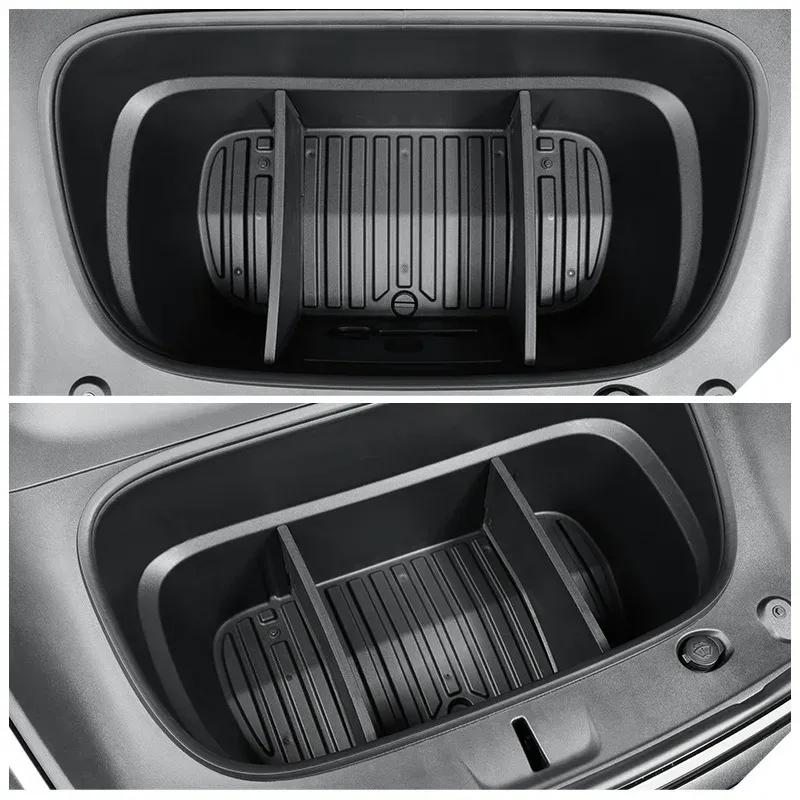 Vorderer Kofferraum-Stauraumteiler für Tesla Model Y Juniper 2025 Organizer Trennwand Schotten Ladeabdeckung Schutzblech Zubehör