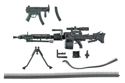 TOMYTEC GeoColle Combat Weapons Series DCML02 Maschinengewehr-Set, ein nicht maßstabsgetreues Kunststoffmodell, 323075, Formfarbe (Grau