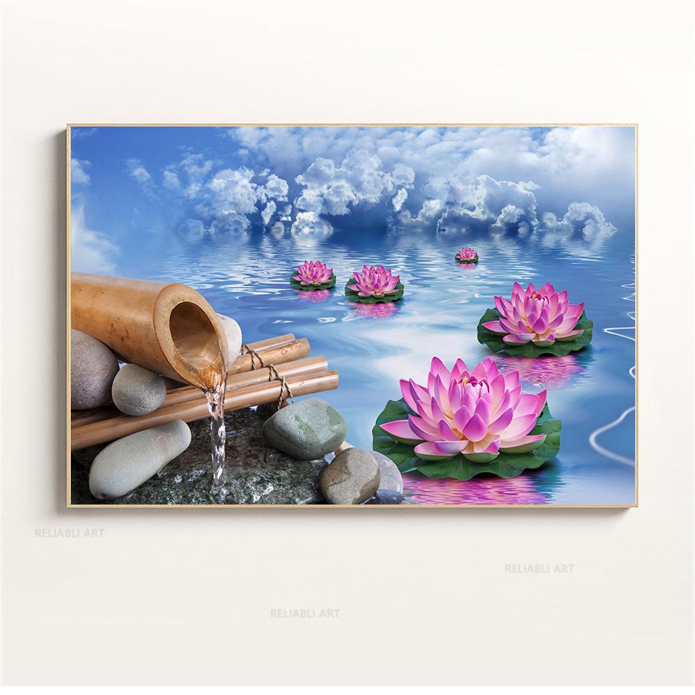 

Настенное искусство, вода, спа, камни, дзен, холст, живопись, свечи, цветок орхидеи, постер, настенные панно для декора ванной комнаты, домашний декор, Cuadros 21x30cm No Framed