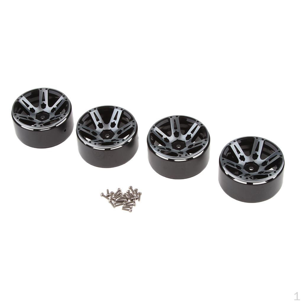

4Pieces 1.9 INCH Wheel Rims for SCX0027 90028 90034 90035 90044 1:10 RC Car Spare Parts , Black