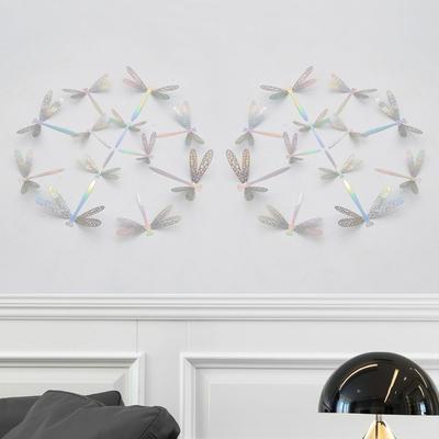 Autocollants Libellules 3D Texture Métallique Libellules Creuses Stickers Muraux Décoration Maison Fête Mariage Auto-adhésif