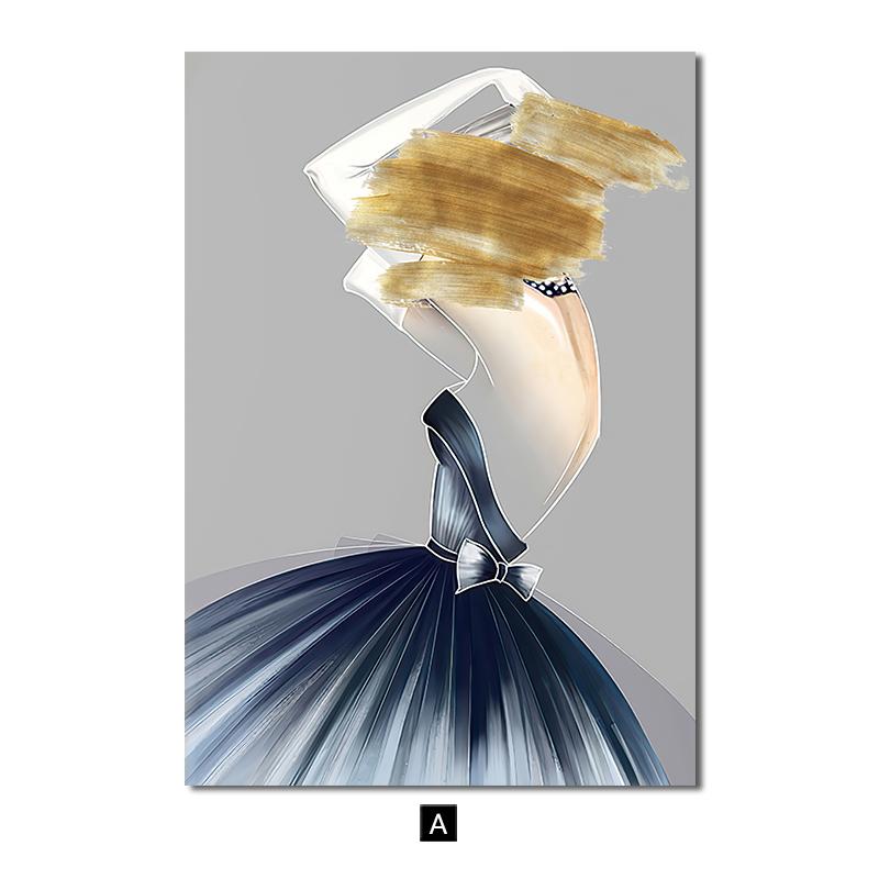 

Золотисто-синий женский холст с перьями, постер, современное искусство, принт, геометрическая абстрактная живопись, настенные панно для гостиной, домашний декор 20x30cm No Frame лимонный карри