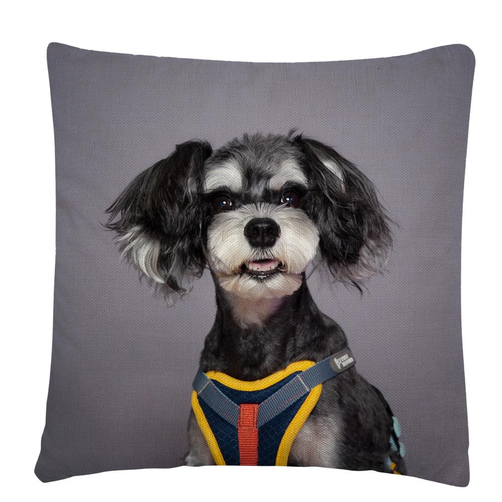 Kissenbezug mit Welpen-/Hunde-Kunstfoto-Muster, Polyester, Kissenbezug, Heim-Sofa-Auto-Dekor
