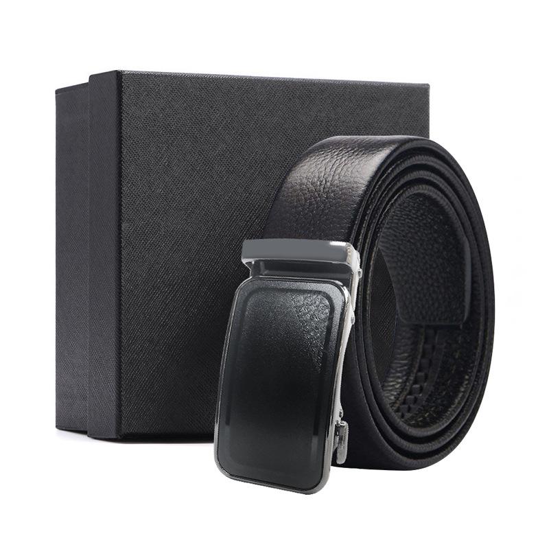 Belt Men's Premium Business Gift Box First Layer Cowhide Belt Alloy Button Head Gift High-end Automatic Buckle Belt