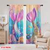 2pcs,2D plane printing Curtains Digital Printed Mermaid Splendor Versatile Polyester (without rod) Decorations For Home Ldeal
