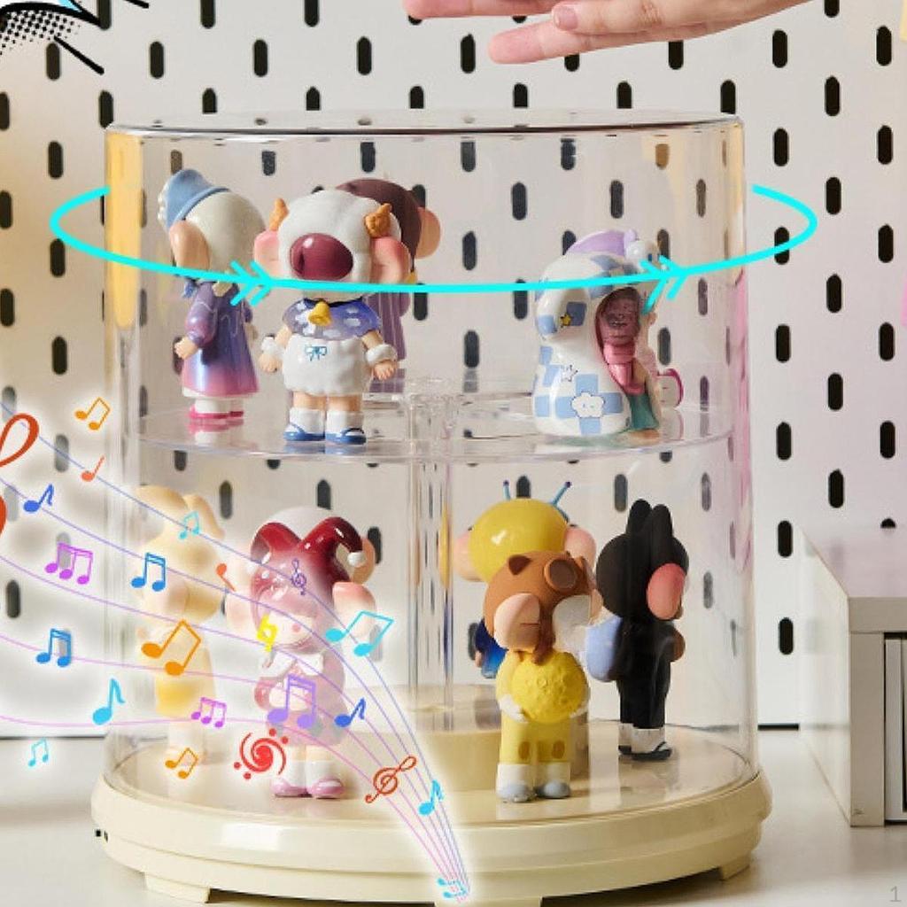 Display Case ,Countertop Box Organizer, Rotatable Stable Dustproof Shelf Showcase for