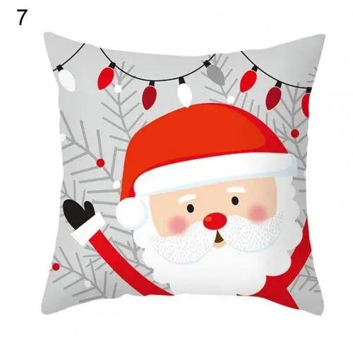 Christmas Themed Throw Pillow Cover With Short Plush Print For Living Room Decoration Cushion Cover Pillow Covers Decorative