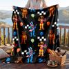 Warm Flannel Blanket Five Nights At Freddys Pattern, Lightweight Comfortable Throw Blanket for Bed Sofa Use