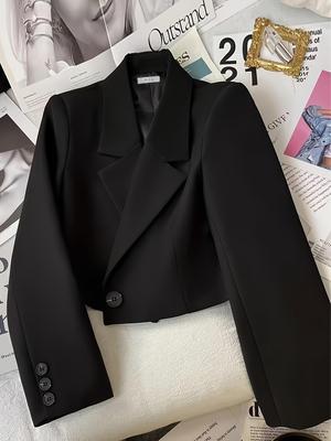 Blazer court ajusté pour femme 2025: Veste taille haute polyvalente pour le printemps et l'automne