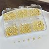6 Grids Metallic Gold Silver Nail Art  Pentagrams Rivet Decor Manicure Charms Flatback Nail Accessories Nail Parts