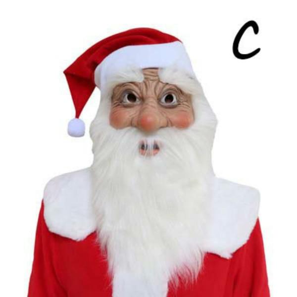 Vánoční Cosplay Zábava Realistická Lidská Kůže Maska Santa Clause Bílý Vous Starý Muž (Vánoční zboží)