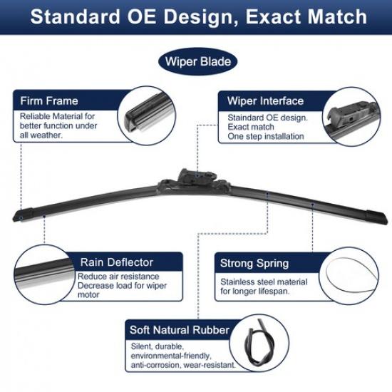 2pcs Front Silicone Windshield Wiper Blades for Chevrolet Colorado 2015-