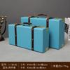 Retro European Wooden Handheld Storage Box Luxury Leather Suitcase Display Prop Box Family Storage Tools Wooden Case Leather