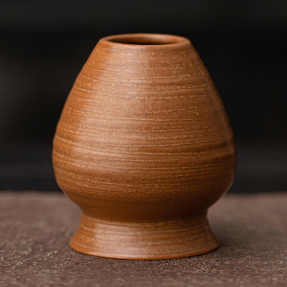 Ceramic Matcha Holder Kiln Discoloration Smooth Whisk Stand Holder Handmade Bamboo Matcha Chasen Holder for Tea Set Accessories