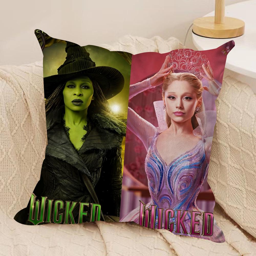 W-Wicked Part One Cushion Cover Silky Short Plush Invisible Zipper Dustproof Sofa Pillow Case For Home Decor