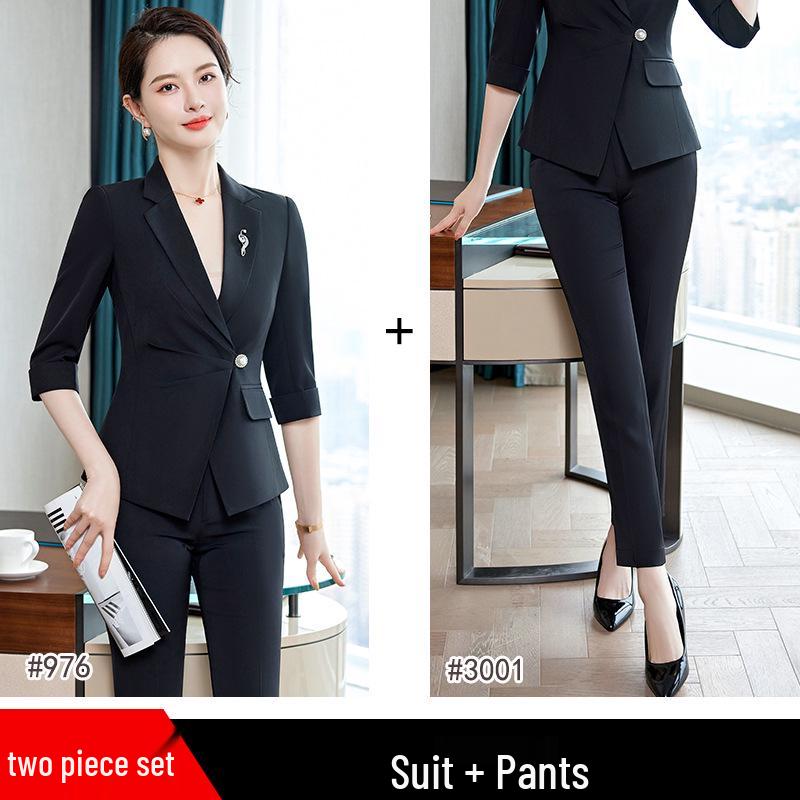 Women's White Professional Summer Suit Set for Beautician or Salon Manager