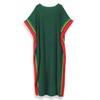 EDOLYNSA Dark Green Printed Relaxed Kaftan Women's Robe Kaftan Outfit Vacation Boho Swimsuit Cover-up Caftan Homewear House Dress Q1615