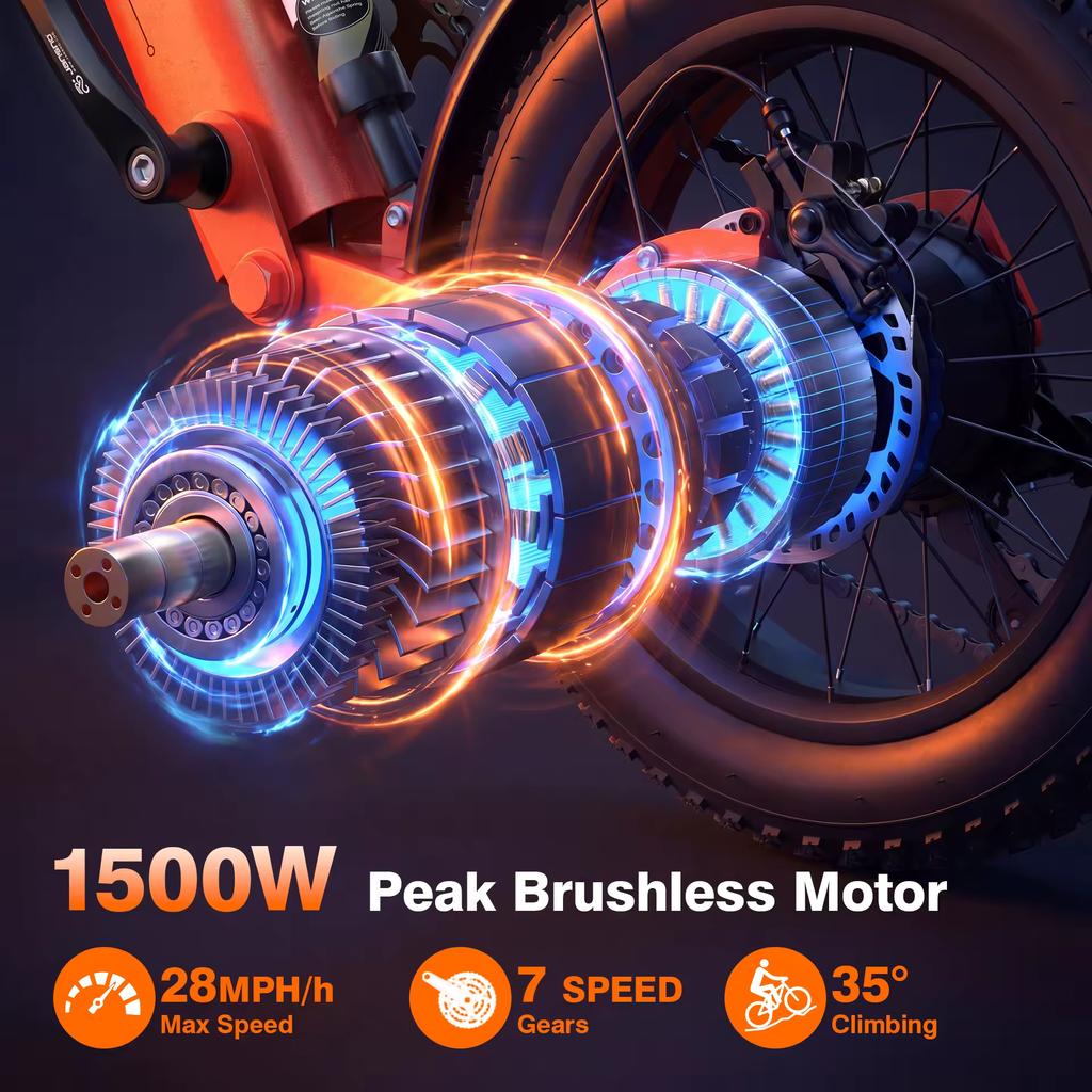 JANSNO X90Pro Elektrické kolo 750W Motor 48V 25AH Baterie 16" Silné Pneumatiky Terénní Všeprostorové E-Kolo