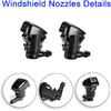 Windshield Washer Nozzles Kit for Jeep Grand Cherokee, Chevy Malibu, Pontiac G6, Saturn Aura | Includes 3M Fluid Hose & 6 Connectors | Replaces OEM #