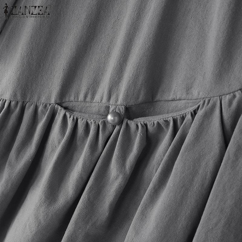 ZANZEA Women Casual Round Neck Loose Summer Cotton Short Sleeve T-Shirts