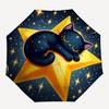 1pc Starry Night Cat Automatic Open/close Umbrella, 8-Rib sturdy structure, Portable Travel Umbrella, Parties, Everyday Use, 11141