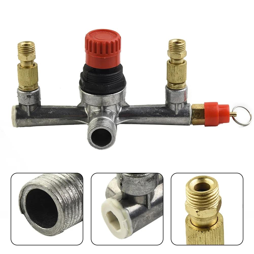 Air Compressor Switch Pump Parts Aluminum Bracket For Piston Push-pull Valves Red Cap Regulator Safety Workshop Accessories