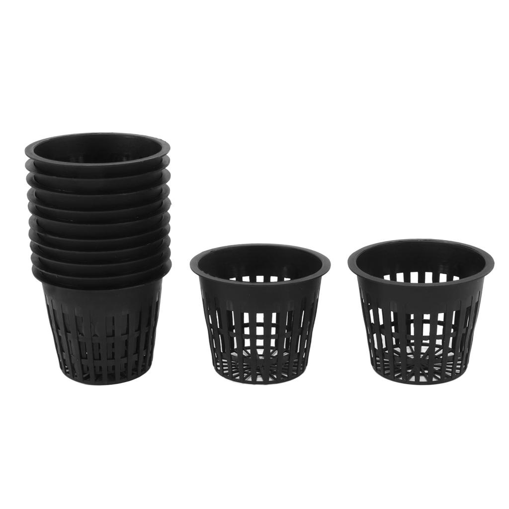 12PCS Water Planting Baskets Mesh Net Plant Pots Plastic Soilless Cultivation Cups with Cotton Rope