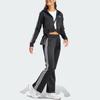Adidas Glam Track Suit Letter Logo Printed Hooded Zip Long Sleeve Loose Waist Long Pants Casual Set Women Tracksuit Black IN1836