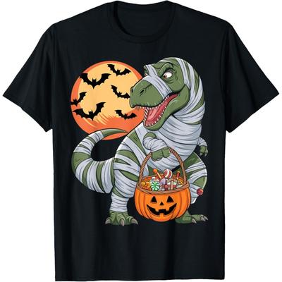 Halloween Chłopcy Dinozaur T rex Mumia Dynia T-Shirt