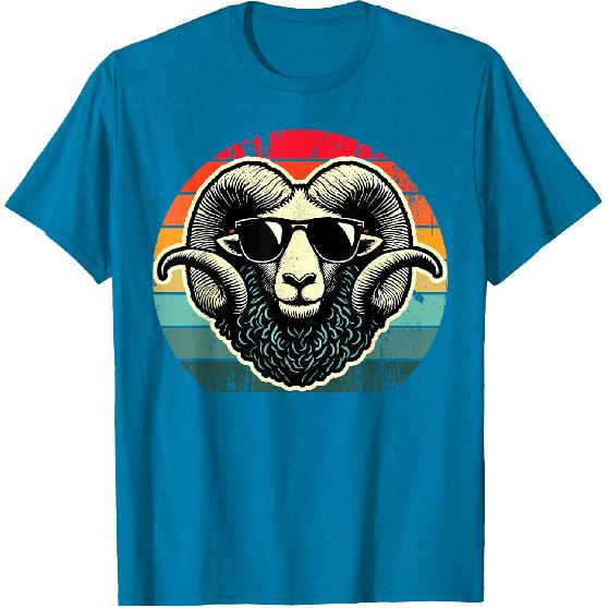Retro Ram In Sunglasses Men Novelty Funny Ram T-Shirt