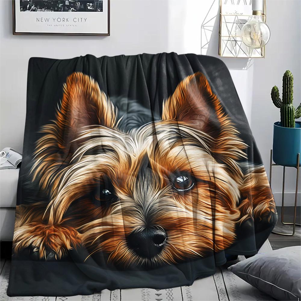 Dog Print Flannel Blanket, High quality Comfortable for All Seasons, Home Decor, Warmth and Comfort, Perfect for Christmas Gifts