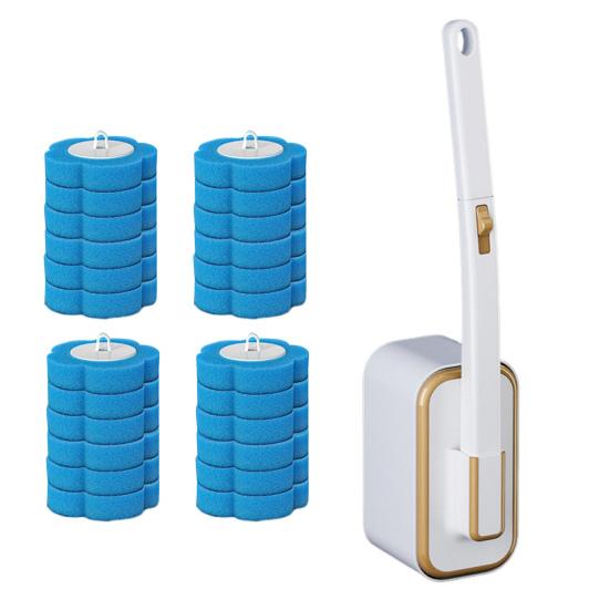 

Туалетная щетка Yousheng с длинной ручкой, простая установка, набор туалетных щеток с настенным ящиком для хранения, 24 насадки для ароматерапии белый