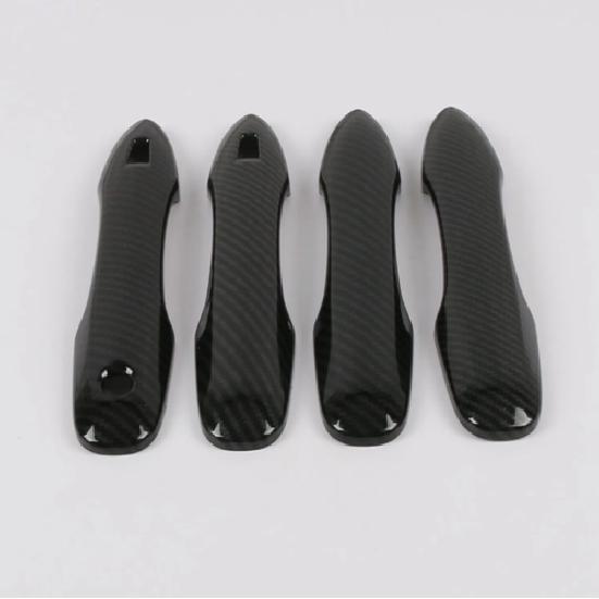 Carbon Fiber Door Handle Cover Trim for 19-22 Toyota Corolla Sedan Smart Keyhole