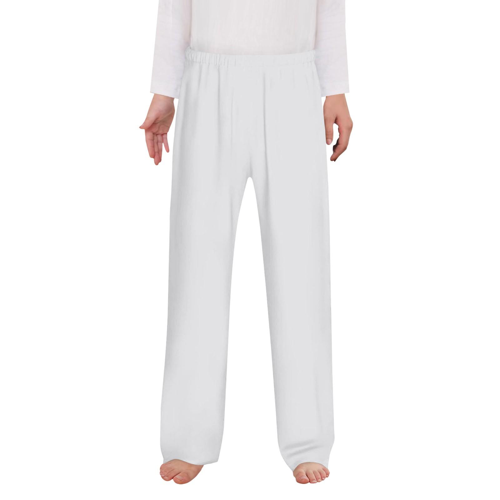 

Пижамные штаны для мальчиков, длинные клетчатые штаны для сна, мягкие штаны с карманами 90 белый