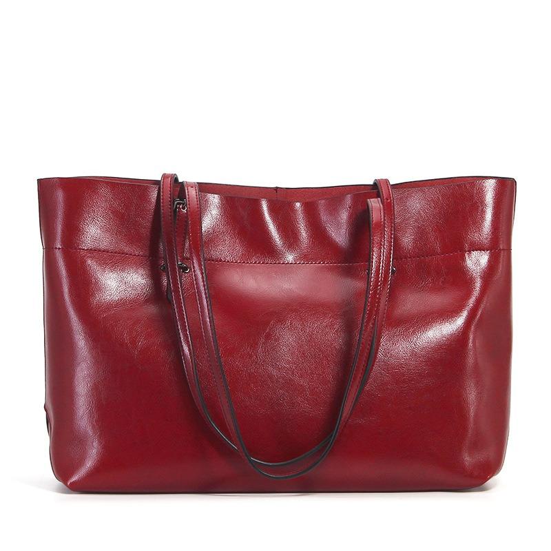 Bag Women's New Leather Versatile Tote Bag Fashionable Cowhide Large-capacity Handbag