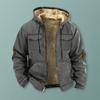 Herren Thermojacke mit Kapuze Kordelzug Langarm Einfarbig Jacke mit Taschen