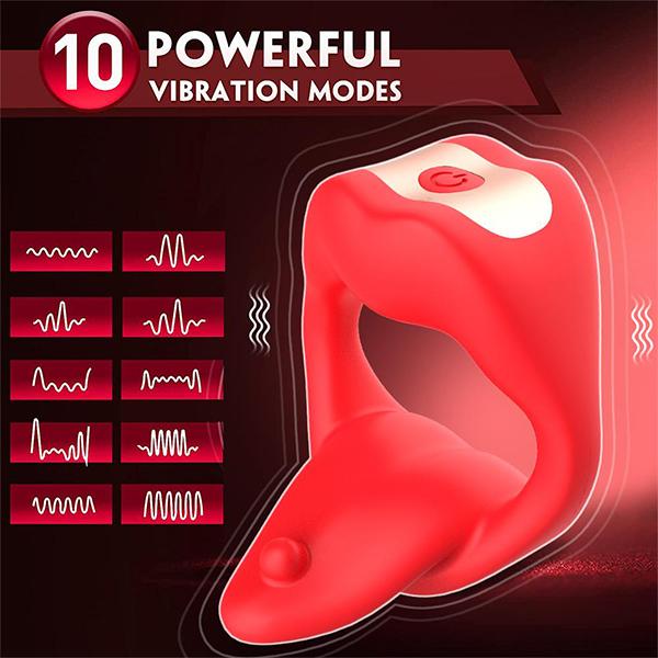 APP Controlled Silicone Penis Vibrating Ring with Tongue Vibration, Vibrating Penis Ring with 10 Vibrations, Adult Sex Toys for Men or Couples
