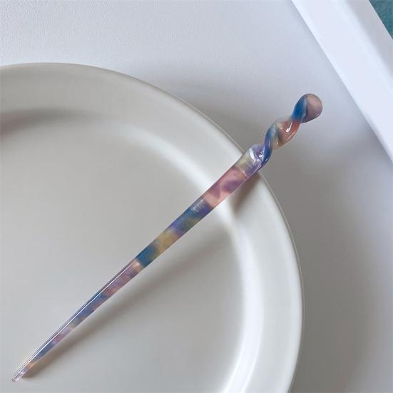 Verdrehte Form Exquisit Elegant Einfach Haarstab Vintage Chinesischer Stil Acetatplatte Haarstäbchen Haaraccessoires