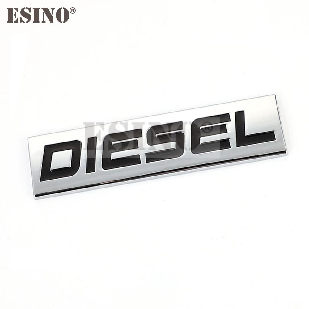Car Styling 3D Metal Chrome Zinc Alloy Diesel Emblem Universal Diesel Logo Car Badge Body Trunk Fender Adhensive Emblem Auto Accessory