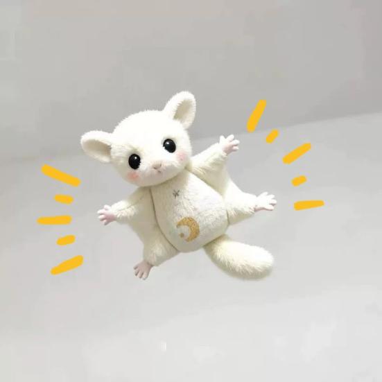 Portachiavi Peluche Scoiattolo Volante Morbido Peluche Glaucomys (Sugar Glider) Ciondolo per Borse Zaini Carina Mini Bambola Animale Regalo per Bambini
