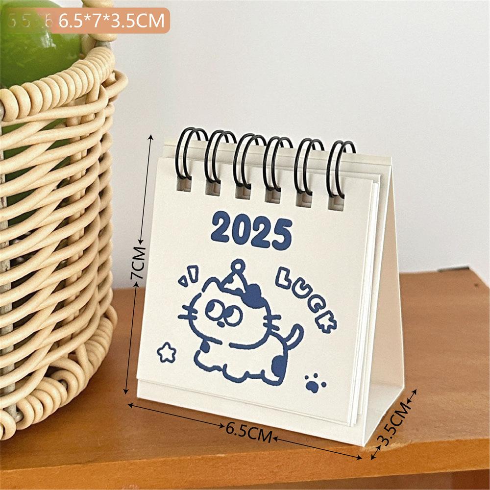 Niedlicher Mini-Schreibtischkalender mit Cartoon-Motiv, für Büro und Schreibtisch, kleine Dekoration, kompakt und tragbar