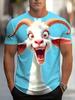 2026 funny Animal Goat 3D Print Men's T-Shirts Streetwear new Fashion Harajuku Casual Oversized O-Neck Unisex Clothes Tees Tops