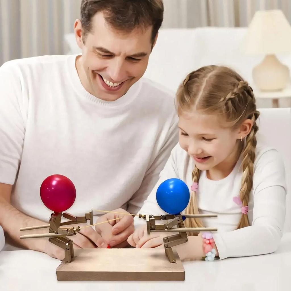 Wooden Fencing Puppet Toy Interactive Battle Game Kids Best Gift For Children's Day US Warehouse Fast Shipping